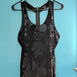 Teenage Runaway Velvet Skull Top